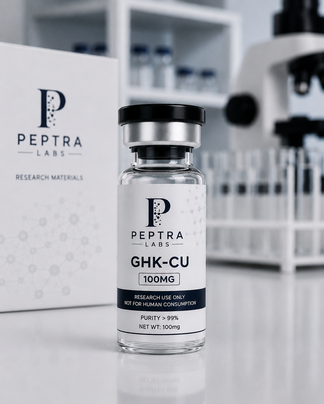 Peptra Labs ghk-cu 100mg research vial