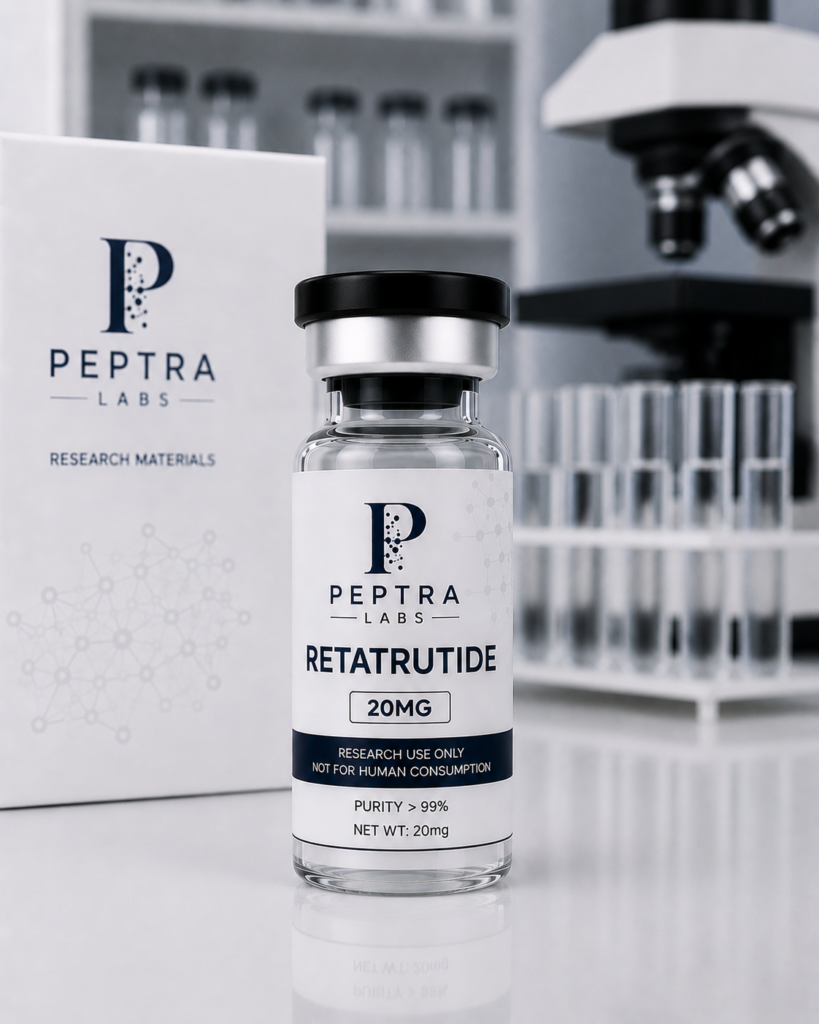 Peptra retatrtide 20mg research vial