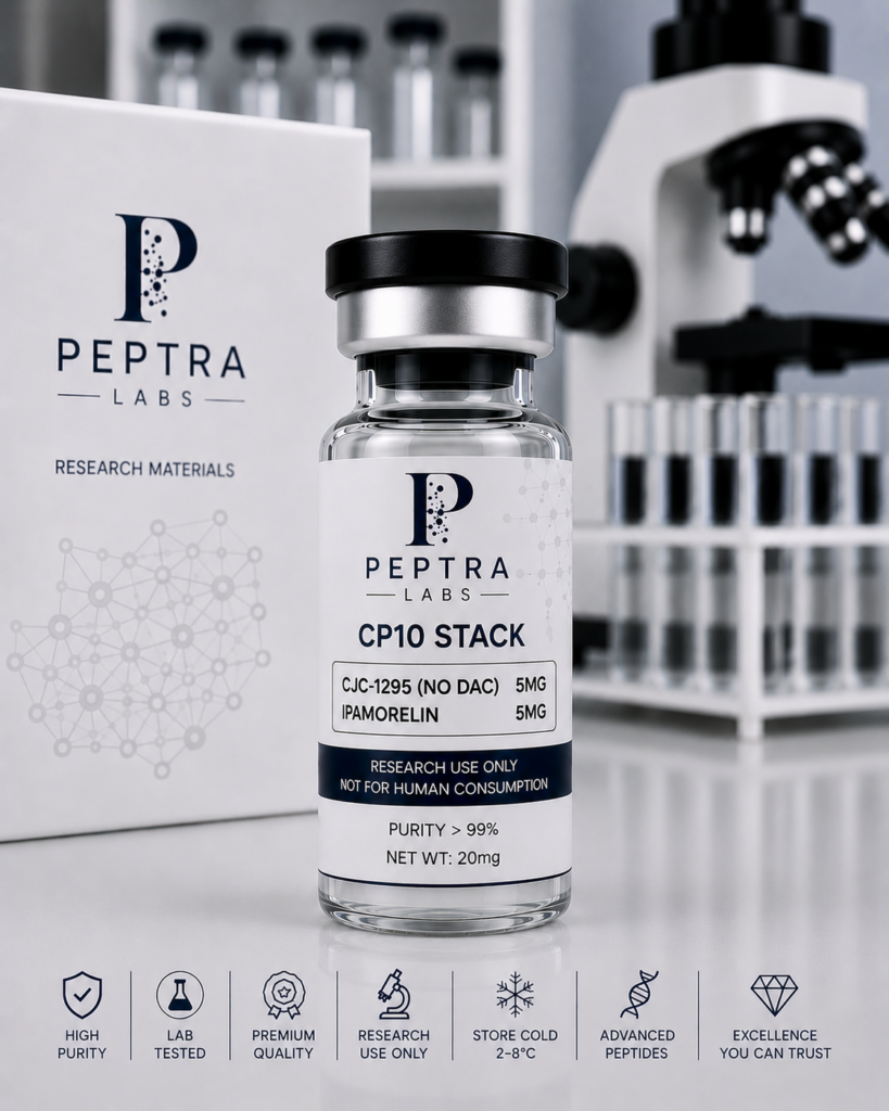 Peptra Labs CP10 Stack research peptide blend vial