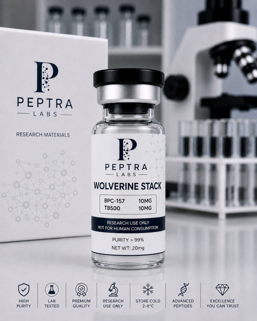 Peptra Labs Wolverine Stack research peptide blend vial